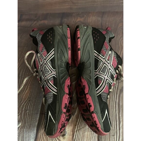 Asics T383N Gel Venture 4 Womens Trail Running Shoes Size 8.5 Gray pink black - Picture 3 of 5